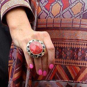 🖤CYBER MONDAY SALE🖤 HOUSE of HARLOW red gold large oval statement ring 5 6 7